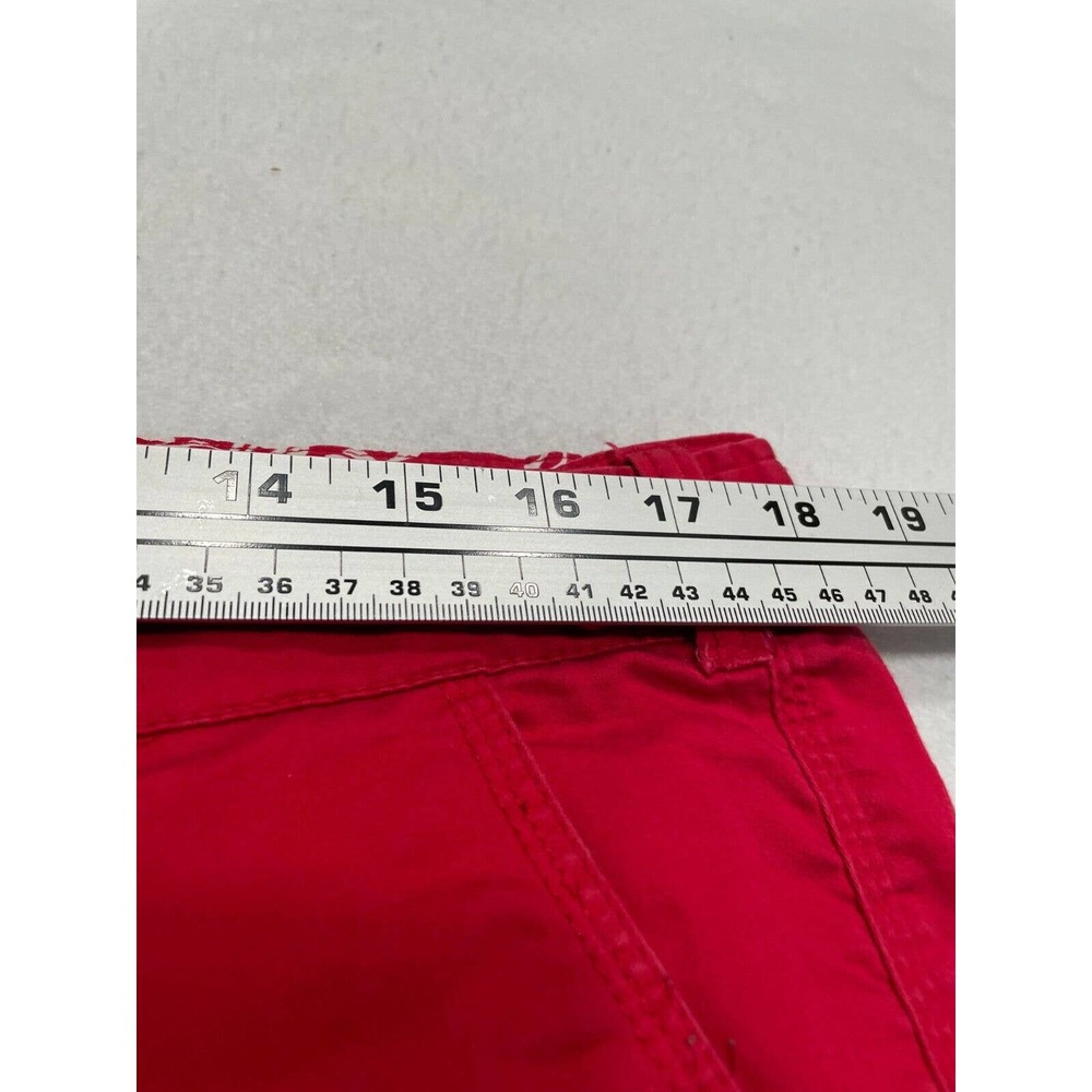 1955 Vintage Size 13‎ Juniors Womens Bermuda Chino Shorts Button-Tab Waist Red - Picture 5 of 8